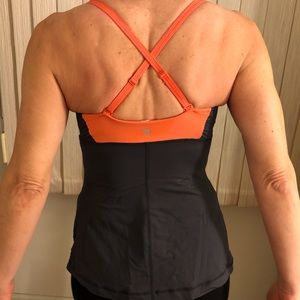 Grey & Orange Lululemon Athletic Top
